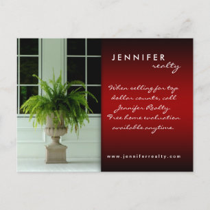 Real Estate Briefkaarten Green Fern House Red Blac