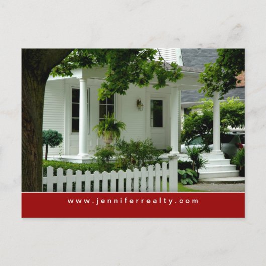 Real Estate Briefkaarten White Green House Red 2 (Voorkant)