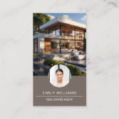 Real Estate Broker Custom Logo Photo QR Code Visitekaartje (Voorkant)