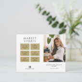 Real Estate Broker Modern Briefkaart - MARKTUPDATE (Staand voorkant)