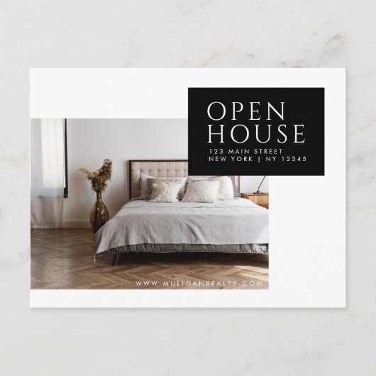 Real Estate Broker Modern Briefkaart - OPEN HUIS (Voorkant)