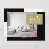 Real Estate Broker Modern Briefkaart - OPEN HUIS (Voorkant / Achterkant)