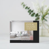 Real Estate Broker Modern Briefkaart - OPEN HUIS (Staand voorkant)