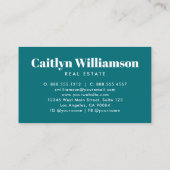 Real Estate Broker Professional Moderne House Blau Visitekaartje (Achterkant)