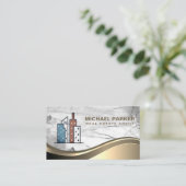 Real Estate Buildings Logo | Properties Visitekaartje (Staand voorkant)