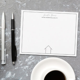 Real Estate Company Chic Gray Monogram Realtor Notitiekaartje