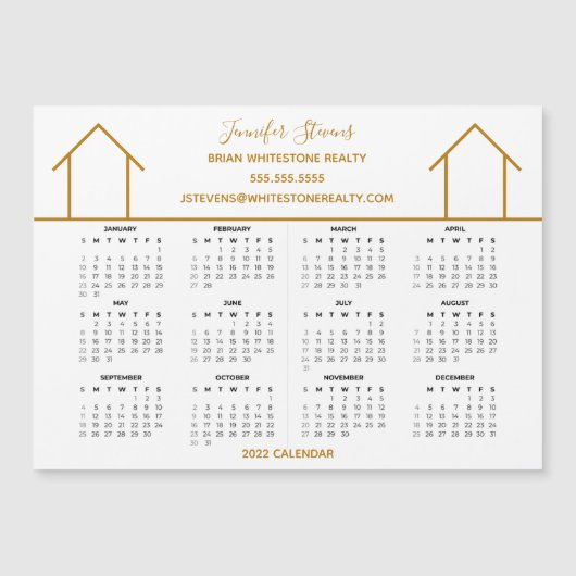 Real Estate Company Custom Gold 2022 Calendar (Voorkant)