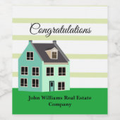 Real Estate Company Cute New Home Houwarming Wijn Etiket (Enkel label)
