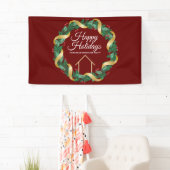 Real Estate Company Elegant Custom Red Kerstmis Spandoek (Insitu)