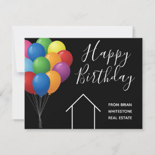 Real Estate Company Happy Birthday Balloons Custom Kaart
