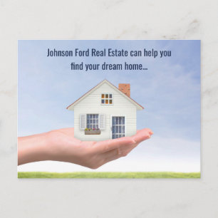 Real Estate Company House of Hand Photo Marketing Briefkaart