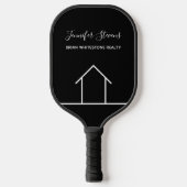 Real Estate Company Modern Black Custom Realtor Pickleball Paddle (Voorkant)