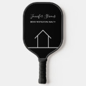Real Estate Company Modern Black Custom Realtor Pickleball Paddle (Achterkant)