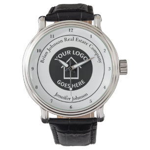 Real Estate Company voegt uw aangepaste Logo toe Horloge