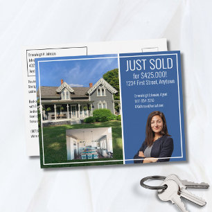 Real Estate Direct Mail Modern Blue 2 Afbeelding Briefkaart