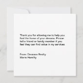 Real Estate Foto bedankt kaarten (Achterkant)