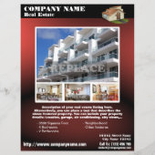 Real Estate - Glanzende QR code flyer - Rood (QR45 (Achterkant)