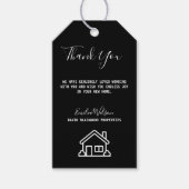 Real Estate House Black White Custom Realtor Cadeaulabel (Voorkant)