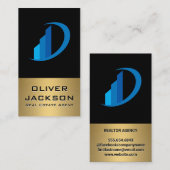 Real Estate Icon | Goud metaal Visitekaartje (Voorkant / Achterkant)