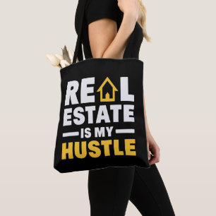 Real Estate is mijn Hustle Realtor Desk Organizer Draagtas