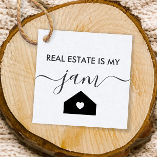 Real Estate is Mijn Jam Gift Label, Realtor Label, Bedankjes Labels