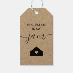 Real Estate is Mijn Jam Gift Label, Realtor Label, Cadeaulabel