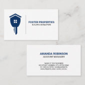 Real Estate Key Logo | bezit Visitekaartje (Voorkant / Achterkant)