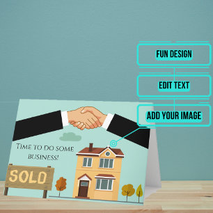 Real Estate License Gefeliciteerd met zegel Kaart