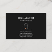 Real Estate Minimal Black Visitekaartje (Voorkant)