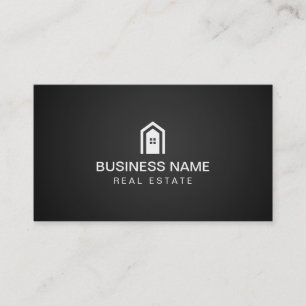 Real Estate Modern Home Logo Dark Minimalist Visitekaartje