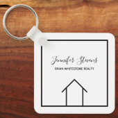 Real Estate Modern Personalized Open House Realtor Sleutelhanger (Voorkant)
