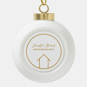 Real Estate Modern persoonlijke kerstmis Keramische Bal Ornament