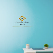 Real Estate Navy Blue House Logo Modern Realtor