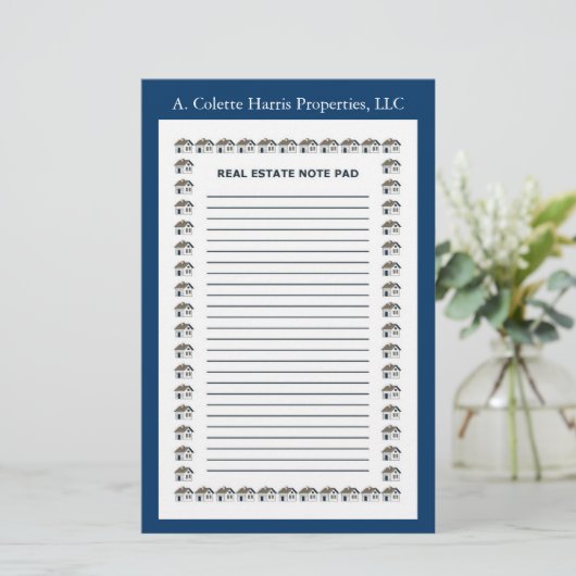 Real Estate Note Pad - Design 1 Briefpapier (Staand voorkant)