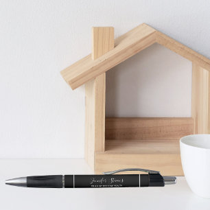Real Estate Open House Black Custom Realtor Pen