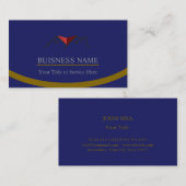 Real Estate Personalized Navy Blue Visitekaartje (Voorkant / Achterkant)