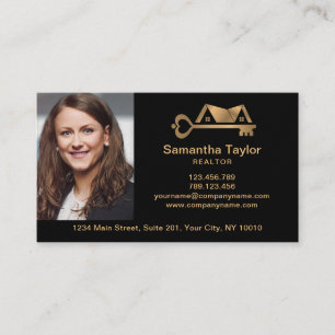 Real Estate Professional voegt foto logo Realtor B Visitekaartje
