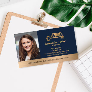 Real Estate Professional voegt foto logo Realtor B Visitekaartje