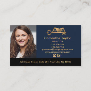 Real Estate Professional voegt foto logo Realtor B Visitekaartje