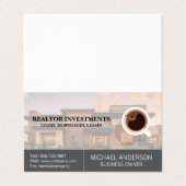Real Estate Property | Cup of Coffee Visitekaartjes (Buitenkant ongevouwen)