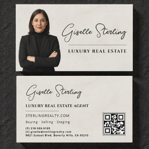 Real Estate QR Code Foto Marmeren Steen Visitekaartje