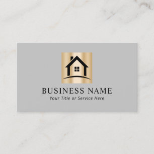 Real Estate Realtor Modern Gold House Logo Visitekaartje