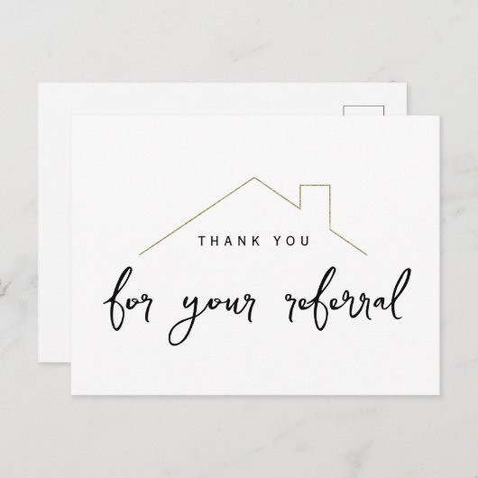 Real Estate Reference Marketing House Dank u Briefkaart (Voorkant / Achterkant)