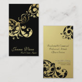 Real Estate Visitekaartje Monogram Black & Gold (Voorkant / Achterkant)