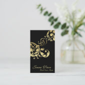 Real Estate Visitekaartje Monogram Black & Gold (Staand voorkant)
