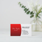 Real Estate Visitekaartje Round Red Black White (Staand voorkant)