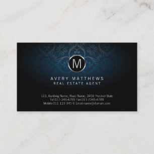Real EstateAgent PropertyInvestment MonogramDamask Visitekaartje