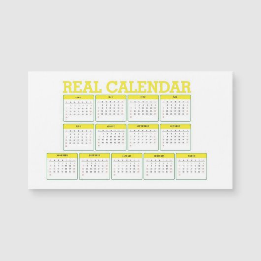 real fixed calendar (Voorkant)