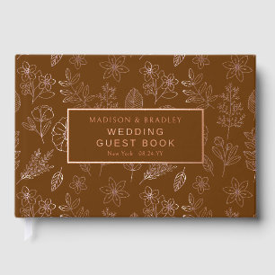 Real Foil Botanical Floral Mariage Livre d'invité