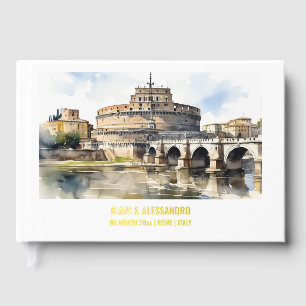 Real foil Castel Sant'Angelo Rome aquarelle chic